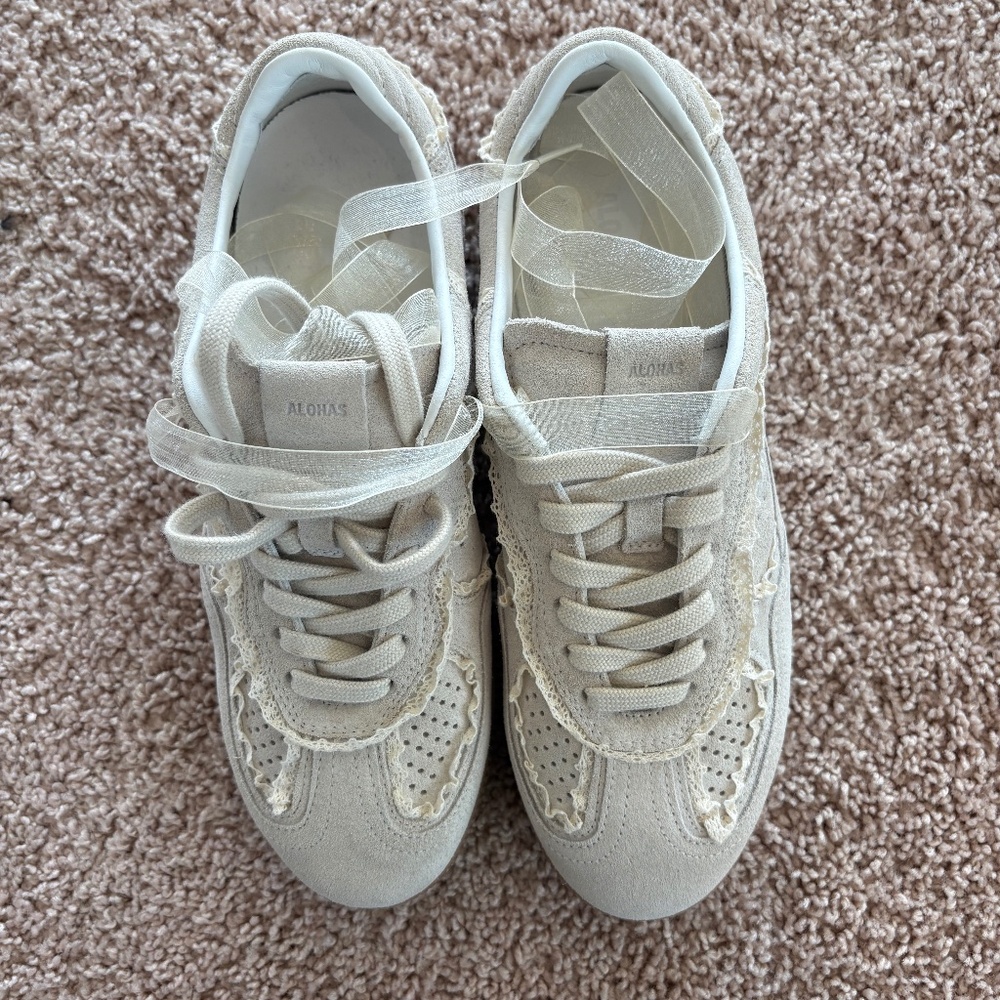 ALOHAS Tb.490 Crochet Cream Leather Sneakers - 38